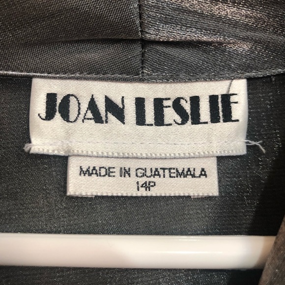 Joan Leslie 14 P silver  button up blouse - Picture 2 of 5